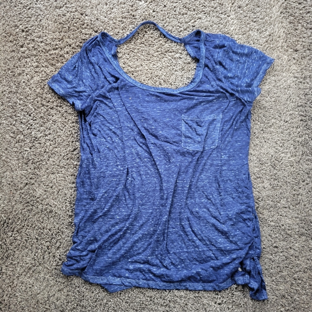 American eagle short sleeve T-shirt Blue Loose Fit Womans Small - Picture 2 of 8